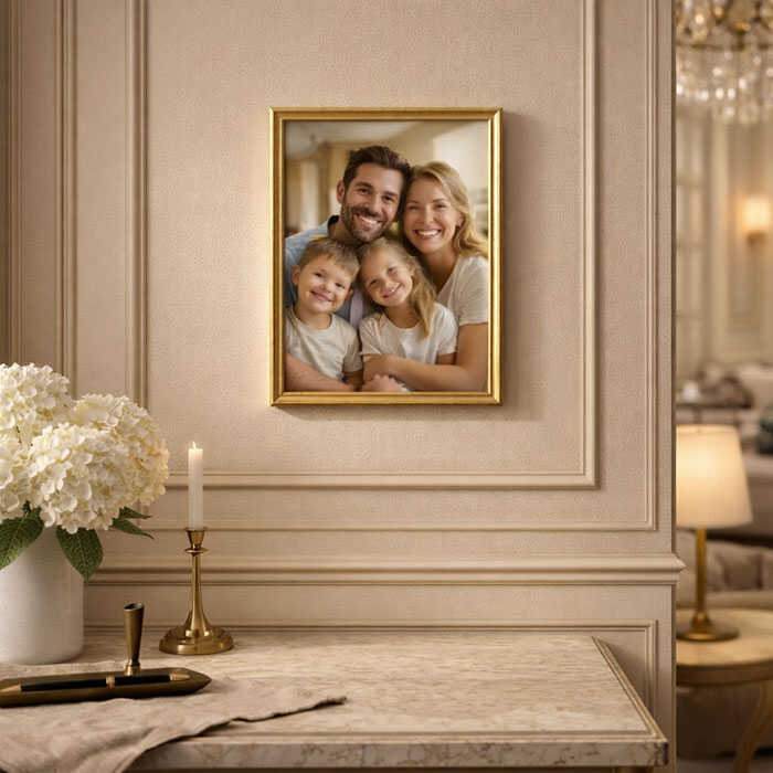 Ahşap Diploma ve Fotoğraf Çerçvesi A4 Altın